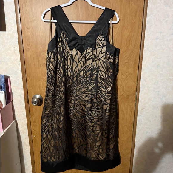 Lane Bryant Black and Gold Strapless Overlay Dress - Picture 2 of 4